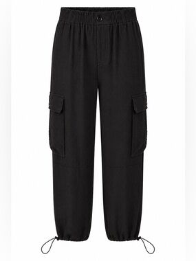 Tribal Black Cargo Jogger Pants XS Extra Small NWT Pull-On Utility